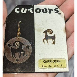 Vintage Cutouts Capricorn Asymmetrical Earrings